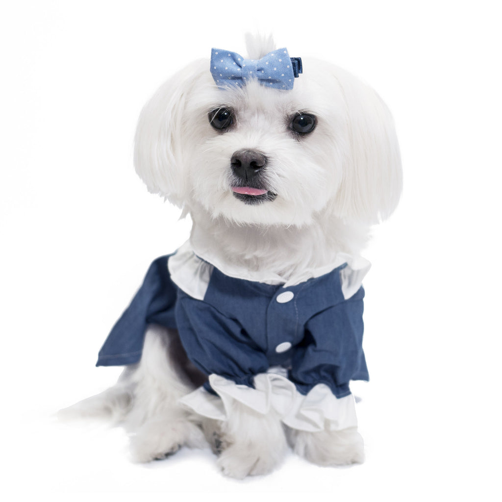 Chill Pups Flawless Lace Dark Denim Dress for Dogs by United Pups