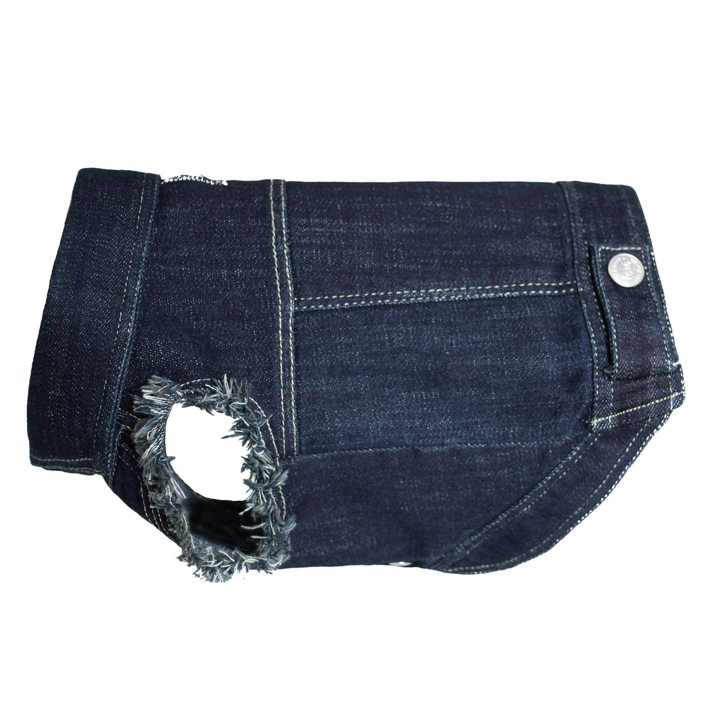 Chill Pups Navy Blue Fashion Jean Jacket by United Pups