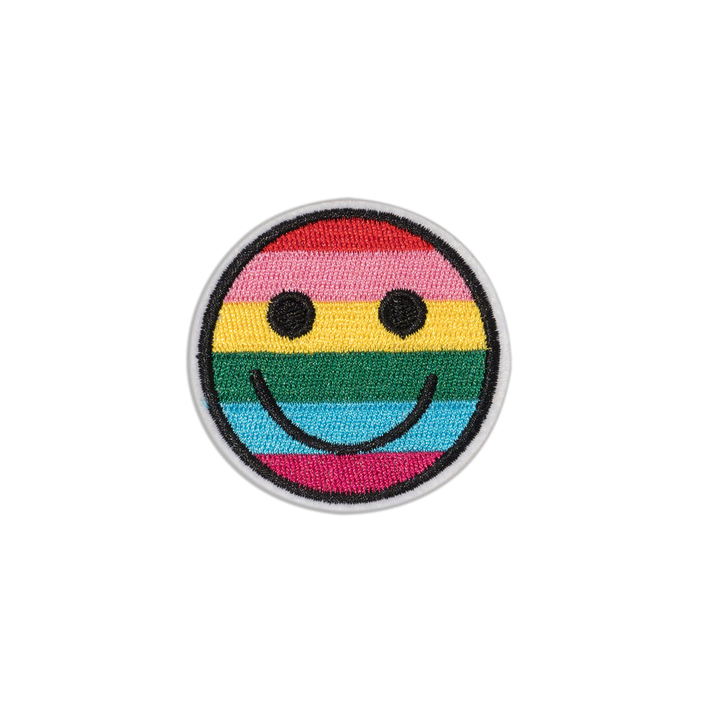 Cool Pups Iron-On Patches: Rainbow Smiley