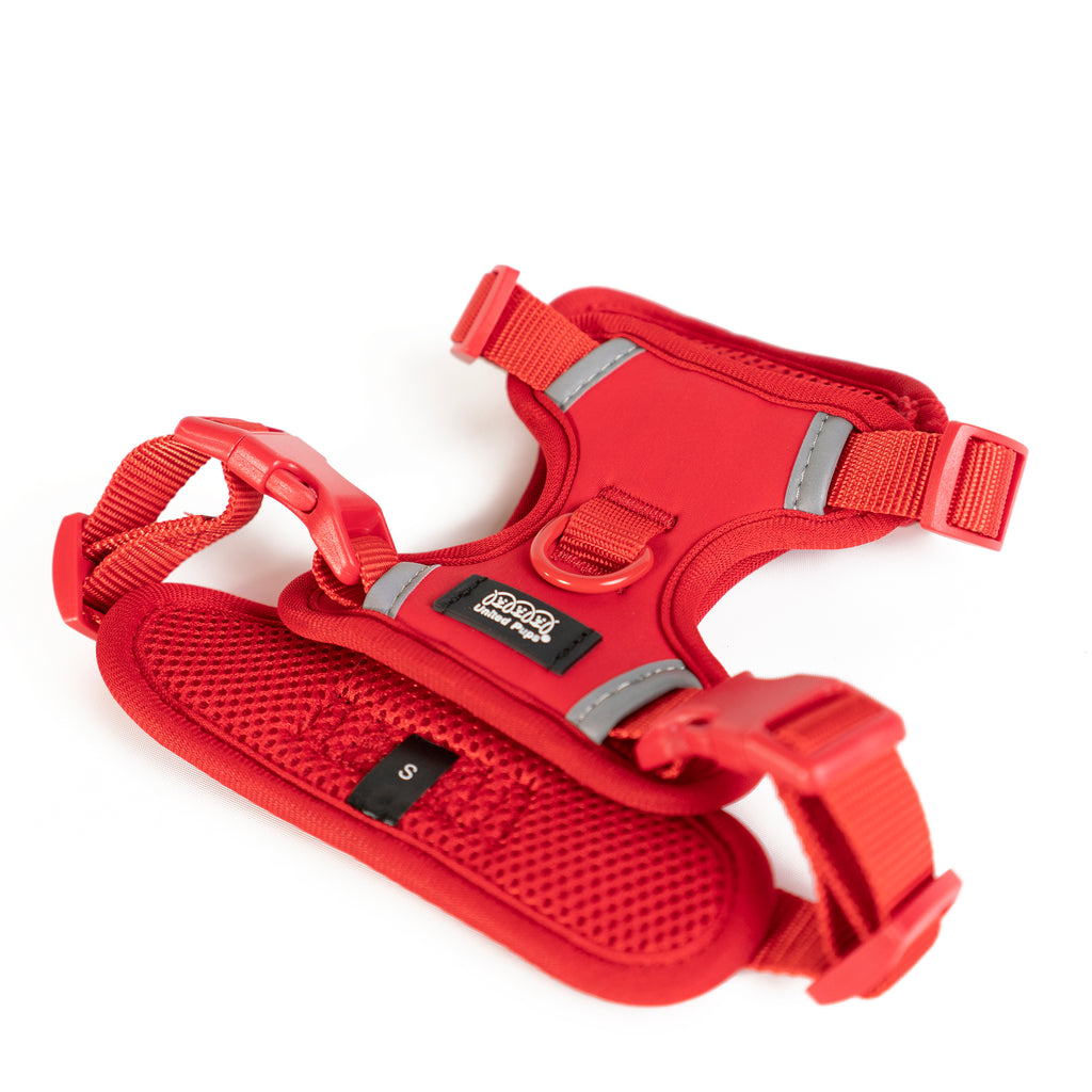 Cool Pups Red Designer Dog Harness with Tracking Pocket