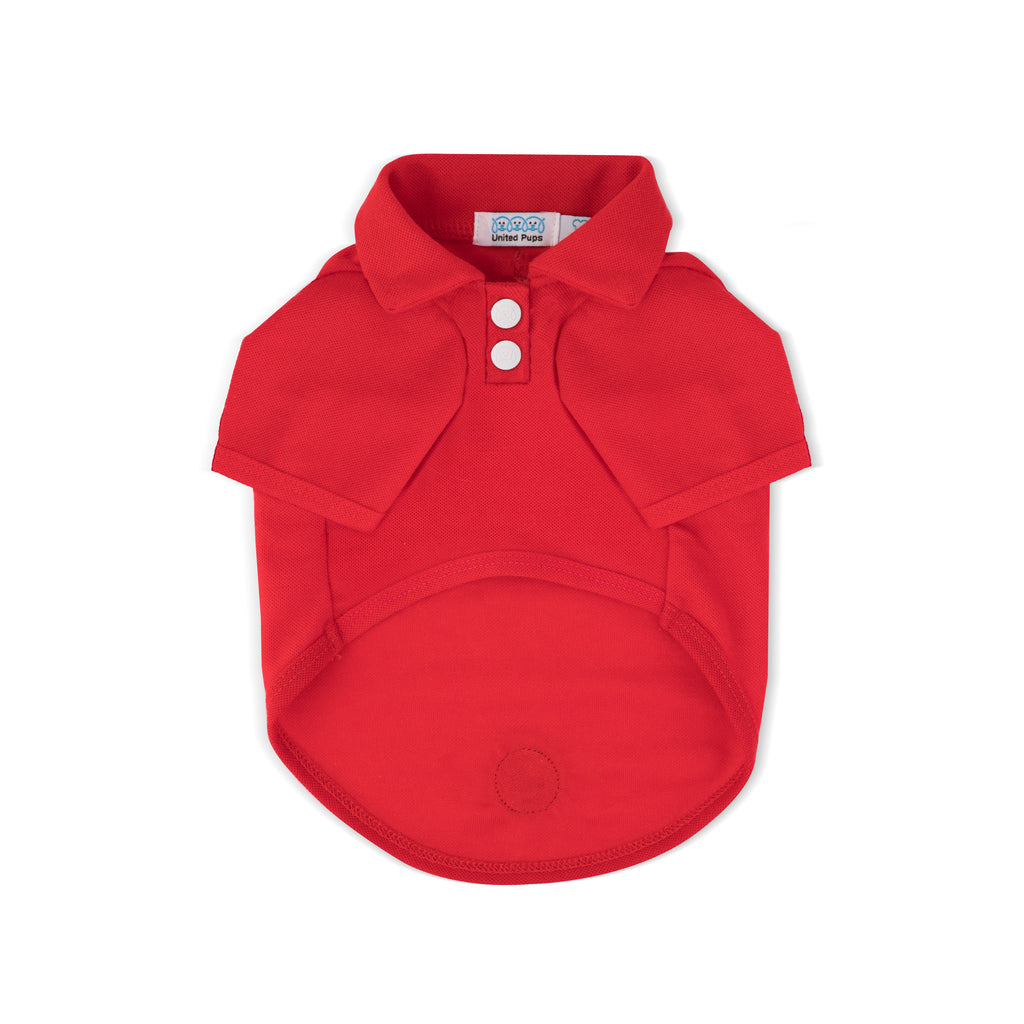 Cool Pups Red Polo Shirt for Dogs from United Pups Front View