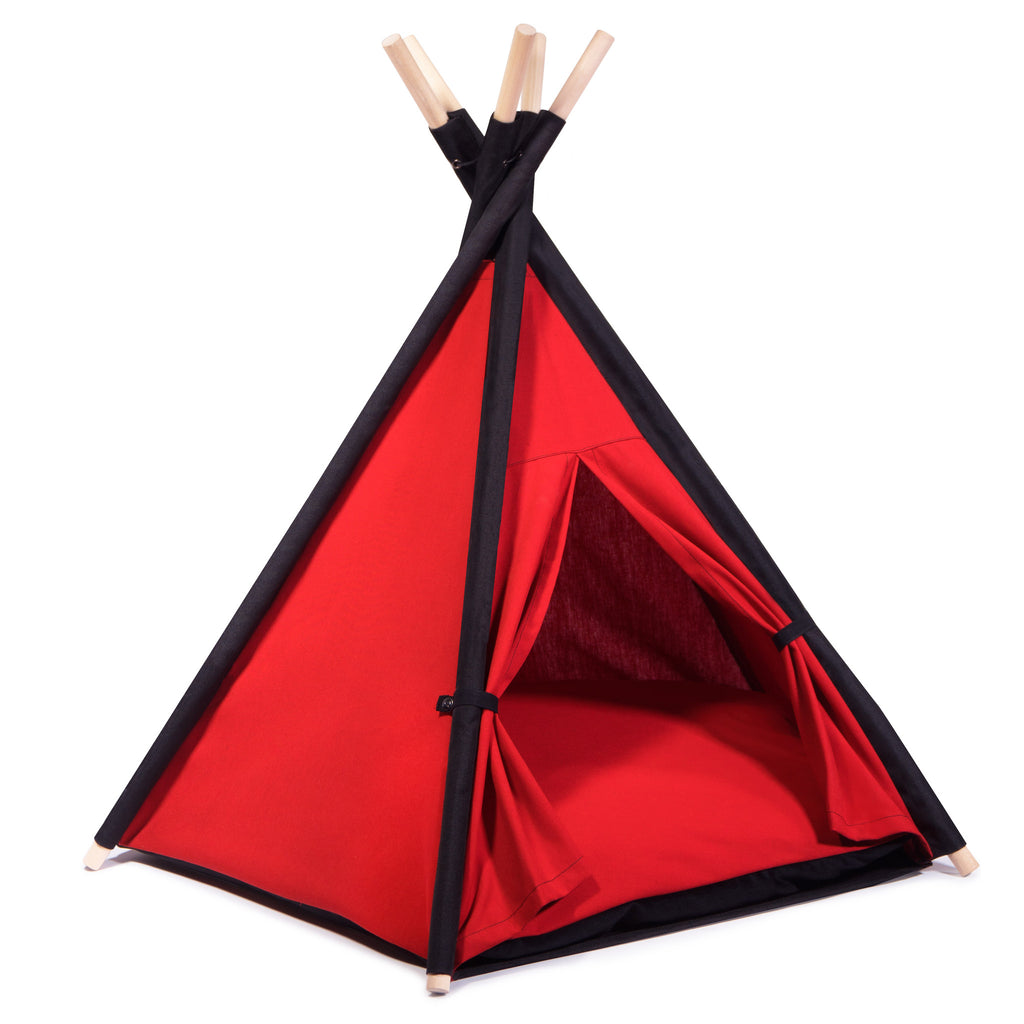 Cool Pups Red and Black Teepee for Dogs by United Pups