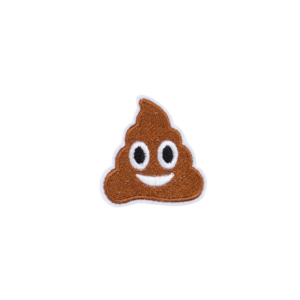Cool Pups Iron-On Patches:  Happy Poo Poo Emoji