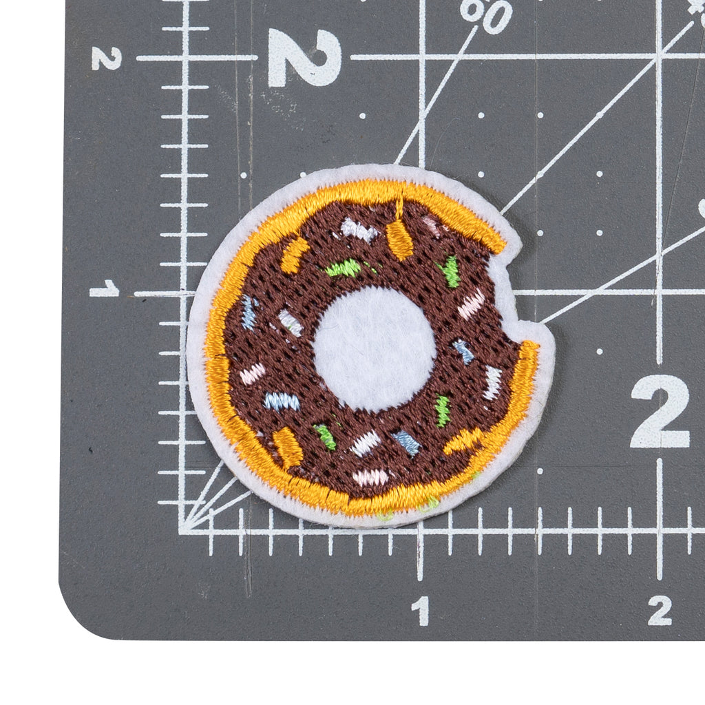 Cool Pups Iron-On Patches:  Sprinkle Donut with Bite