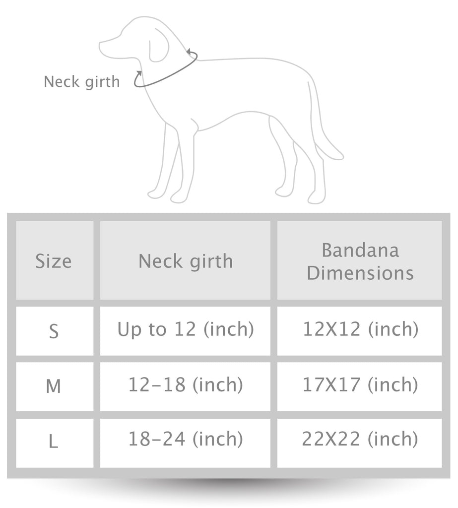 Cool Pups Red Gingham Bandana Size Chart By United Pups